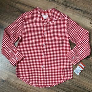 Cat & Jack red gingham long sleeve size S 6/7